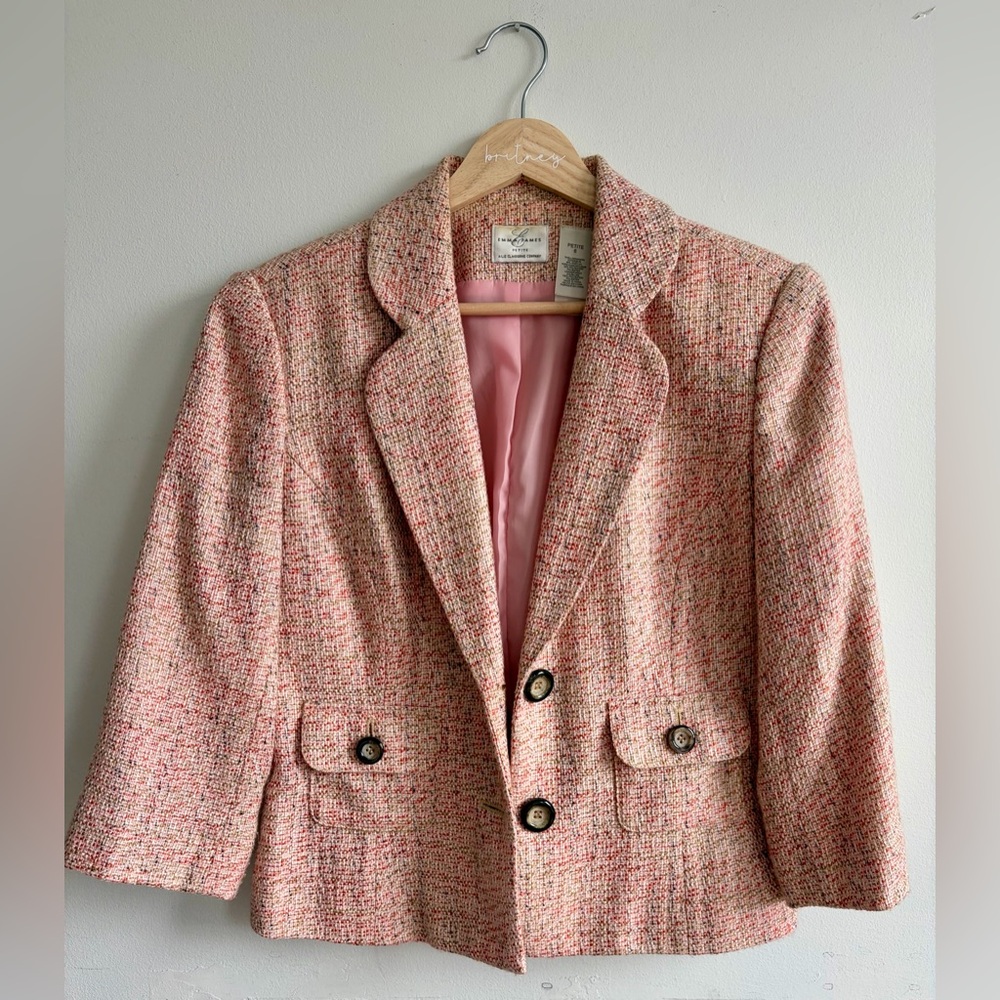 Vintage Emma James | Tweed Blazer | Pink